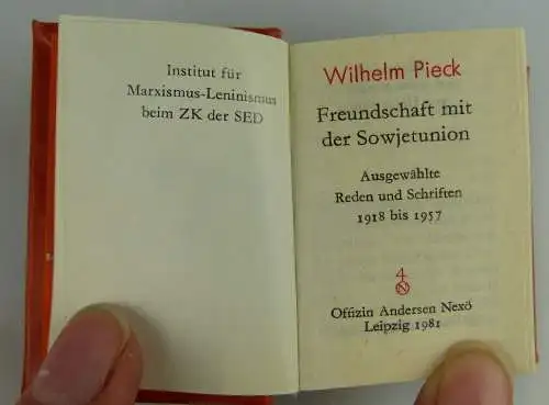 Minibuch: Wilhelm Pieck Freundschaft mit der Sowjetunion 1981 Offizin A Buch1570