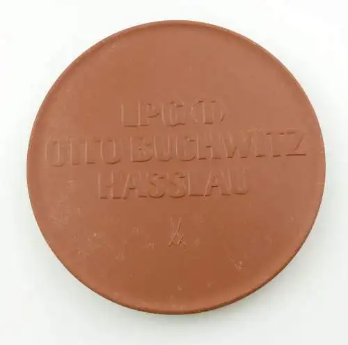 #e7903 Meissen Medaille LPG (T) Otto Buchwitz Hasslau Kuh, Haselnüsse