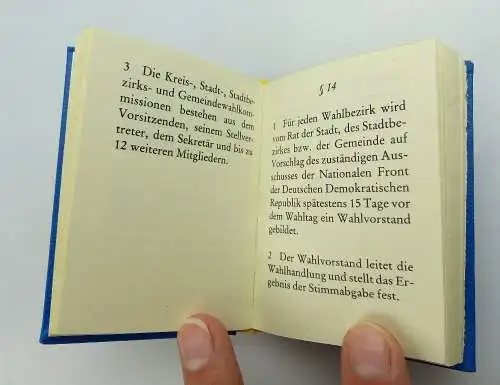 Minibuch: Wahlgesetz der deutschen demokratischen Republik gelber Kopfsch. e305