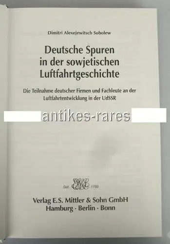 Deutsche Spuren in der sowjetischen Luftfahrtgeschichte von D.A. Sobolew