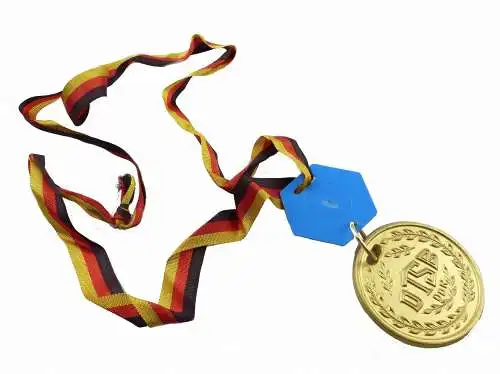 #e5792 DDR Medaille Kreis- Lehrlings- Sportfest 1980 DTSB Sieger goldfarben