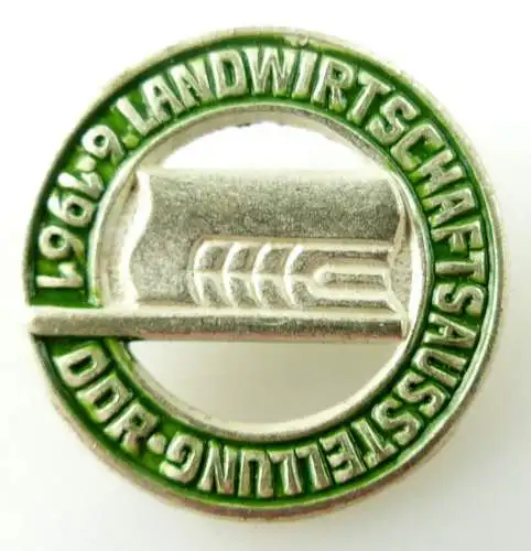 #e1956 Abzeichen silberfarben grün 9. Landwirtschaftsaustellung DDR 1961