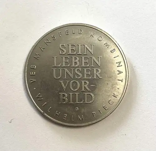 Medaille Wilhelm Pieck 1876-1976 Sein Leben unser Vorbild silberfarben m036