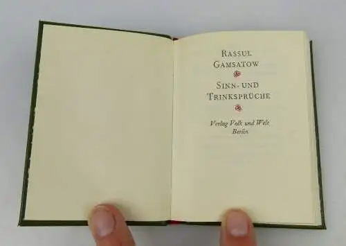 Minibuch: Sinn- und Trinksprüche Rassul Gamsatow Verlag Volk und Welt bu0934