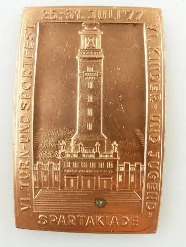 Medaille: DDR Leipzig VI.Turn- und Sportfest 25.-31. Juli '77 bronzefarben e1441