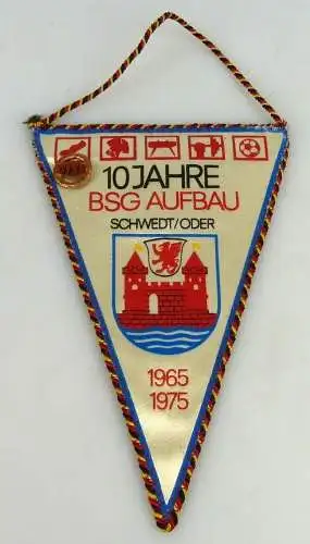 Wimpel 10 Jahre BSG Aufbau Schedt/Oder 1965-1975