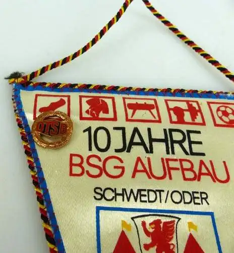 Wimpel 10 Jahre BSG Aufbau Schedt/Oder 1965-1975