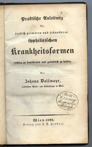 Anleitung zur syphilitischen Krankheitsreform 1839