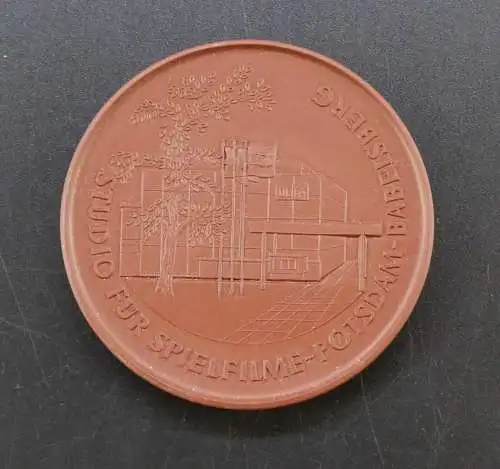 Seltene Meissen Medaille Studio für Spielfilme Potsdam Babelsberg DDR 1976 y0003