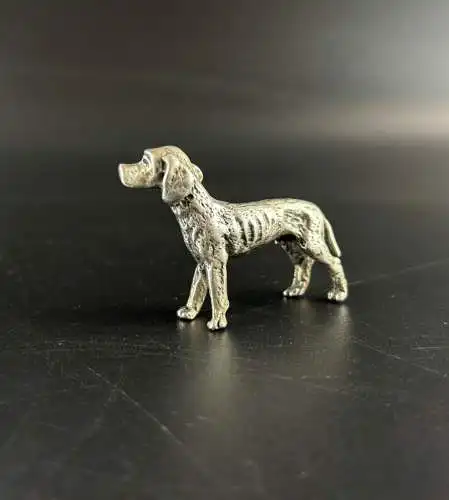 Kleiner Jagdhund aus massivem 800 Silber y0044