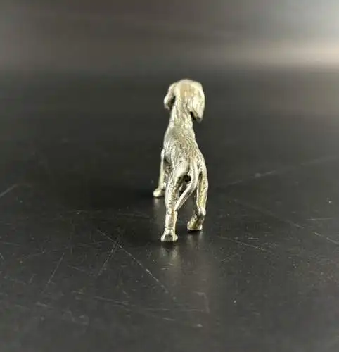 Kleiner Jagdhund aus massivem 800 Silber y0044