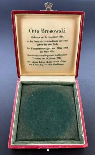 Seltene Medaille Otto Brosowski VEB Mansfeld Kombinat Wilhelm Pieck in OVP y0034