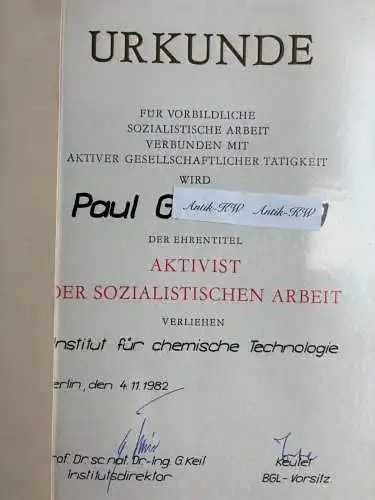 Original DDR Urkunden Konvolut sehr schön y0017