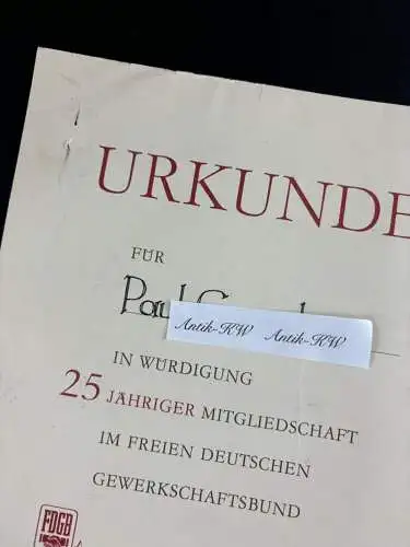 Original DDR Urkunden Konvolut sehr schön y0017