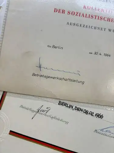 Original DDR Urkunden Konvolut ab 1964 y0010