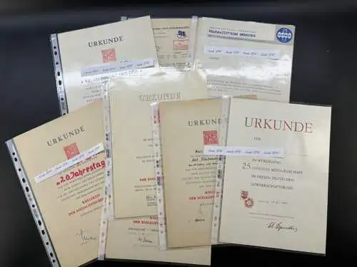 DDR Urkunden und Dokumente Konvolut 1953 alles Originale y0009