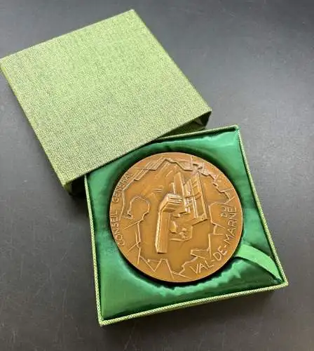 Französische Medaille aus Bronze OVP Conseil General du Val de Marne y0055