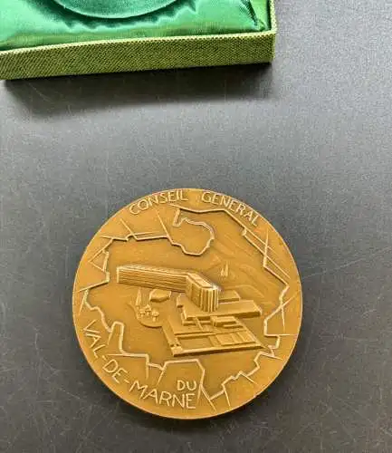 Französische Medaille aus Bronze OVP Conseil General du Val de Marne y0055