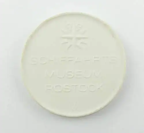 e12125 Meissen Porzellan Medaille Raddampfer 1834 Schifffahrtsmuseum Rostock