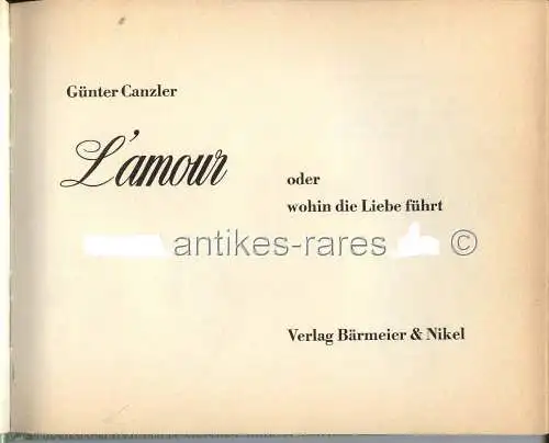 L'amour oder wohin die Liebe führt von Günter-Canzler