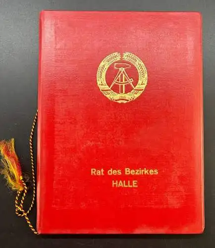 Original alte Urkundenmappe Rat des Bezirkes Halle selten y0100