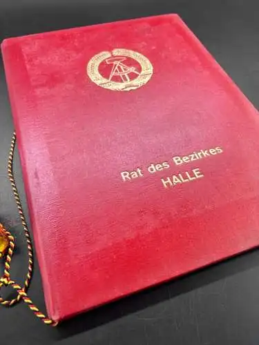 Original alte Urkundenmappe Rat des Bezirkes Halle selten y0100