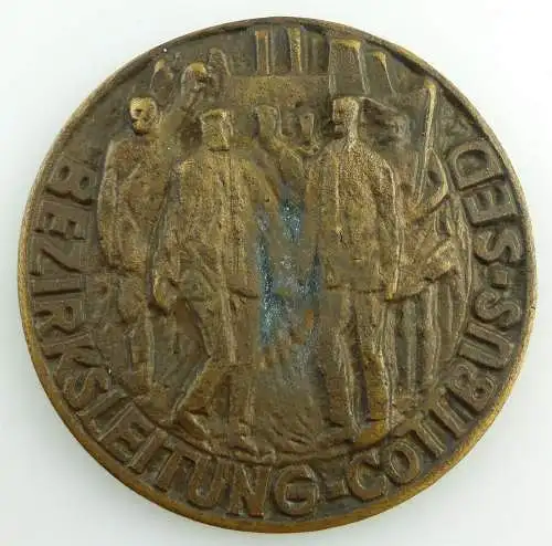 e11858 Original alte Bronzemedaille 25 Jahre SED 1971 Bezirksleitung Cottbus