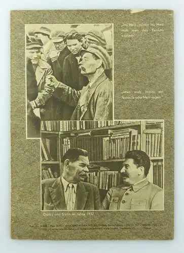 #e7626 Original altes Schulheft, Formelsammlung, Rückseite mit Stalin und Gorkij