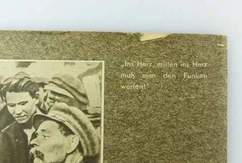 #e7626 Original altes Schulheft, Formelsammlung, Rückseite mit Stalin und Gorkij