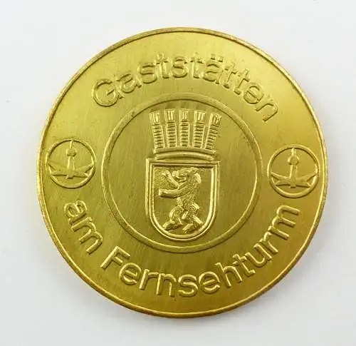 #e8064 Medaille Gaststätten am Fernsehturm 20 Jahre Berliner Fernsehturm 1989