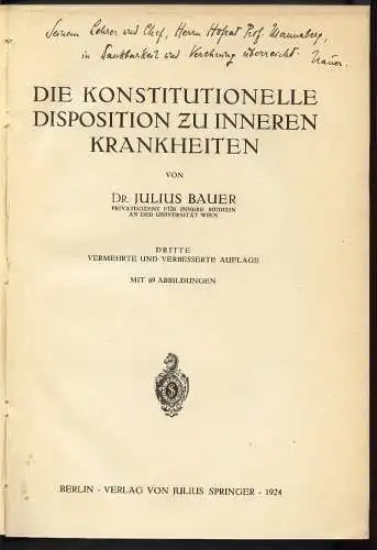 Konstitutionelle Diposition zu inneren Krankheiten 1924