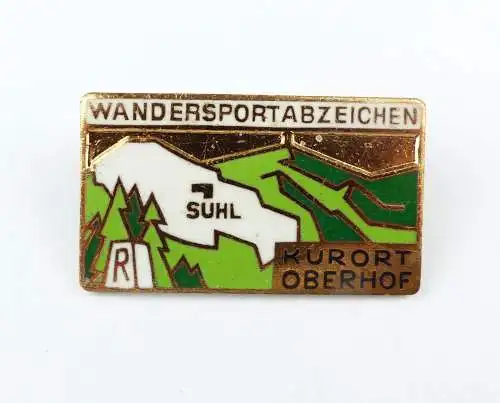 #e7614 DDR Abzeichen Wandersportabzeichen Kurort Oberhof Suhl goldfarben