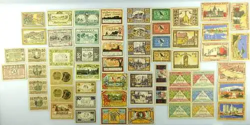 Verschiedene Serien Notgeld - 58 Scheine z.B. Bremen, Pyritz etc. e1003