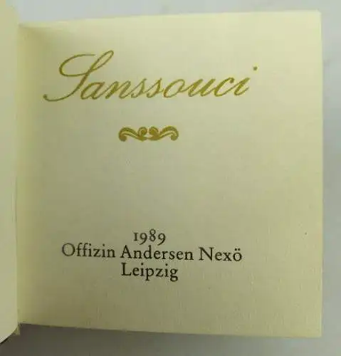 Minibuch Sanssouci 1989 Auflage 3 Generaldirektion staatliche Schlösser