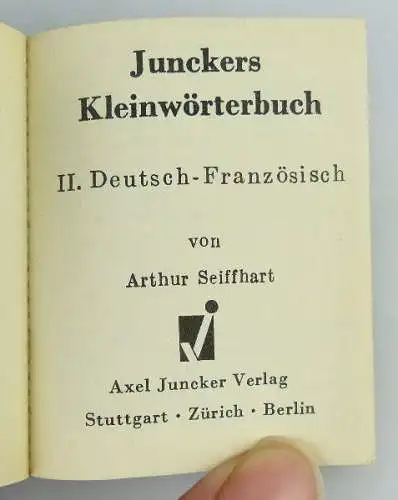 Minibuch: Junkers Kleinwörterbuch II. Deutsch - Französisch 1965 Buch1553