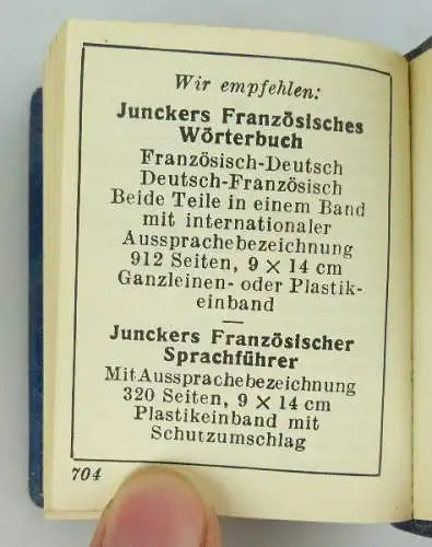 Minibuch: Junkers Kleinwörterbuch II. Deutsch - Französisch 1965 Buch1553