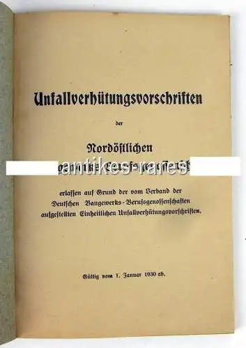 Unfallverhütungsvorschriften Baugewerks Berufsgenossenschaft