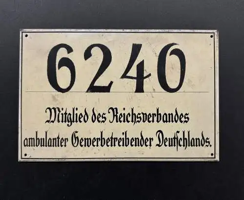 Schild Mitglied des Reichsverbandes sehr selten Gewerbetreibender RAGD y0118