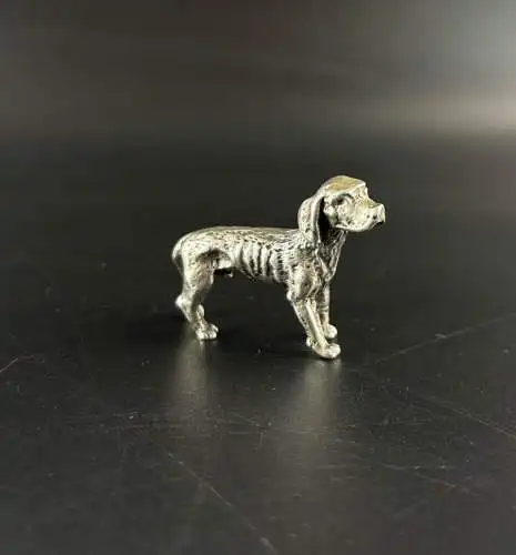 Kleiner Jagdhund aus massivem 800 Silber y0044