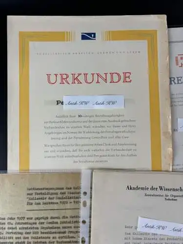 Original DDR Urkunden Konvolut sehr schön y0017