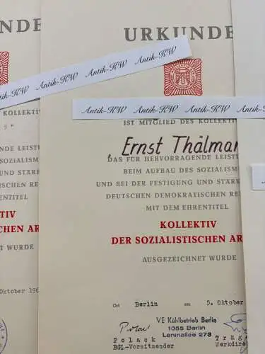 Original DDR Urkunden Konvolut verschiedene Personen sehr schön y0015