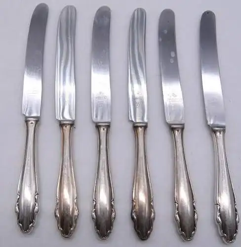 6 Messer Dessertmesser  90 in Silberauflage H295