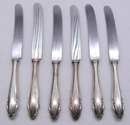 6 Messer Dessertmesser  90 in Silberauflage H295