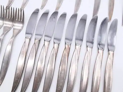 e12499 BSF Besteck Platura versilbert 53 Teile mit Vorlegern