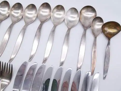 e12499 BSF Besteck Platura versilbert 53 Teile mit Vorlegern