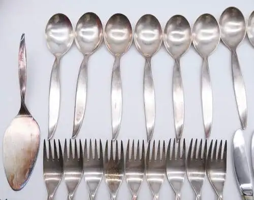 e12499 BSF Besteck Platura versilbert 53 Teile mit Vorlegern