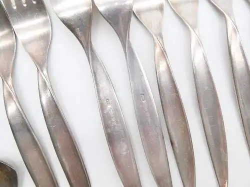 e12499 BSF Besteck Platura versilbert 53 Teile mit Vorlegern