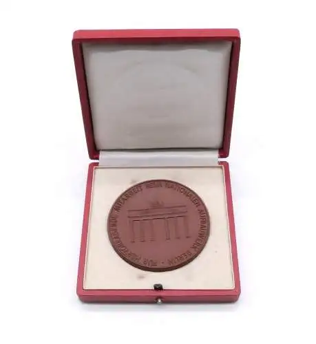 e12493 DDR Meissen Medaille Böttger Steinzeug zum Nationalen Aufbauwerk Berlin