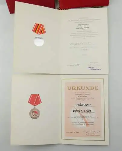 E12344 6 kleine Urkunden Kampfgruppen für treue Dienste Verdienstmedaille etc