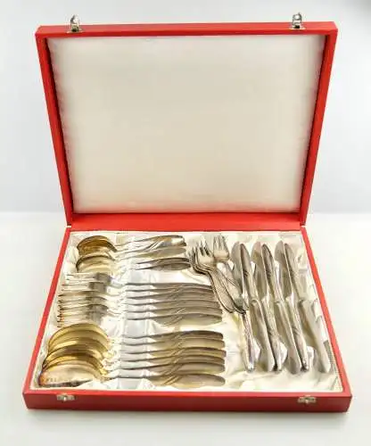 e12313 30 teiliges versilbertes Besteck 60er Silberauflage SAM für 6 Personen